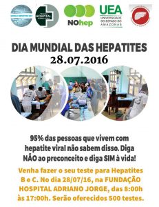 Imagem da notícia - NESTA QUINTA (28/07) – FHAJ e UEA participam do Dia Mundial de Combate às Hepatites