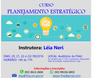 Imagem da notícia - DIA 20/09 –  FHAJ promove curso sobre Planejamento Estratégico
