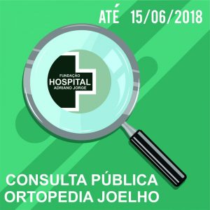 Imagem da notícia - CONSULTA PÚBLICA – Ortopedia Joelho – Até 15.06.2018